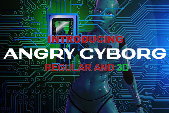 Angry Cyborg Display Font for Futuristic Craft Projects