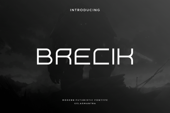 Brecik Font: Futuristic Display Typeface for Hi-Tech Branding