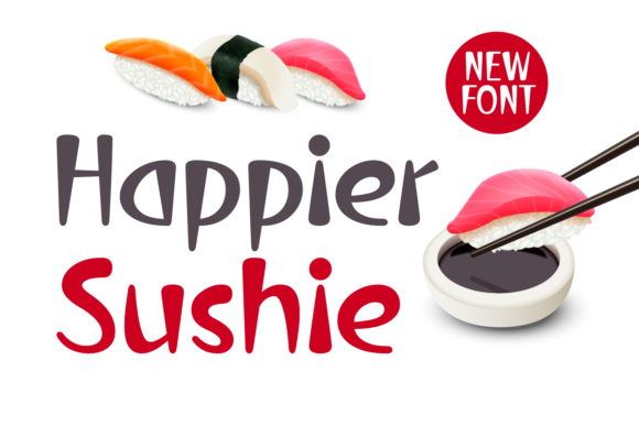 Happier Sushie: A Sharp Display Font for Food Brands & Digital Creatives