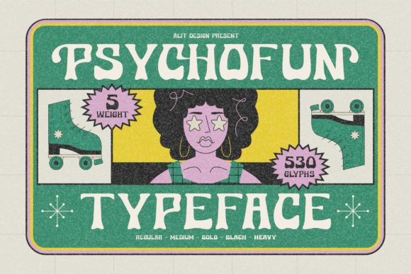 Psychofun: A Retro Chic Display Font for Campaign Design
